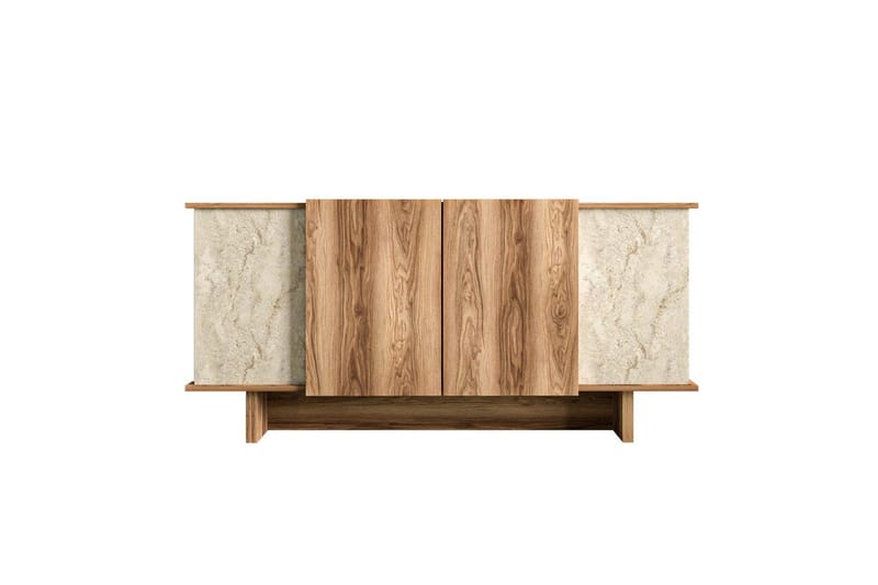 Konsol Diannare Travertin / Valnød - Travertin / Valnød - Møbler - Borde - Aflastningsbord - Entrébord