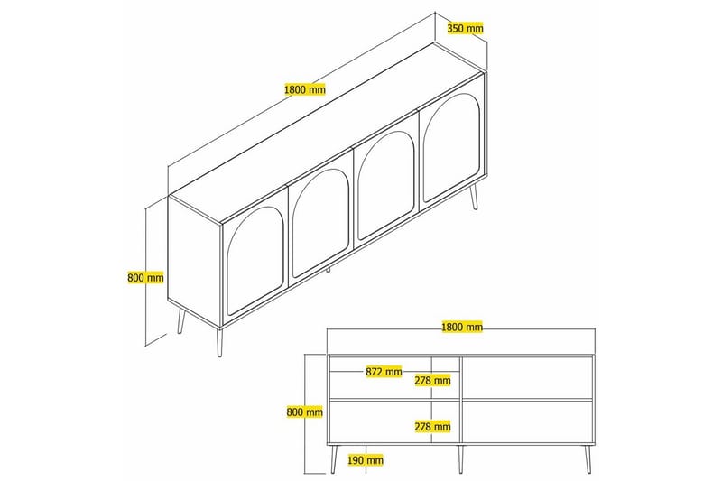 Konsol Hazim Atlas / Rany - Guld/Multifarvet - Møbler - Borde - Aflastningsbord - Entrébord