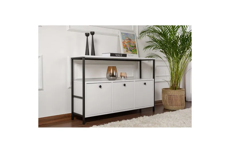 Konsol Hemani Hvid Sort - Hvid Sort - Møbler - Borde - Aflastningsbord - Entrébord