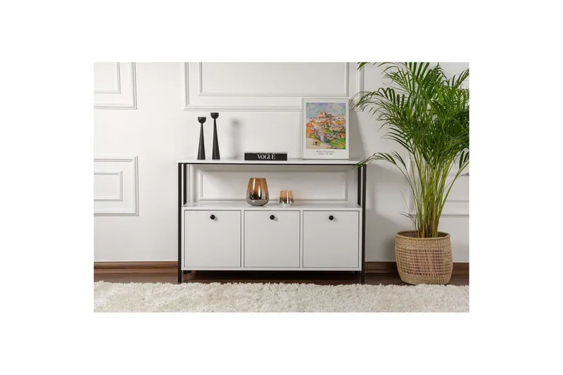 Konsol Hemani Hvid Sort - Hvid Sort - Møbler - Borde - Aflastningsbord - Entrébord