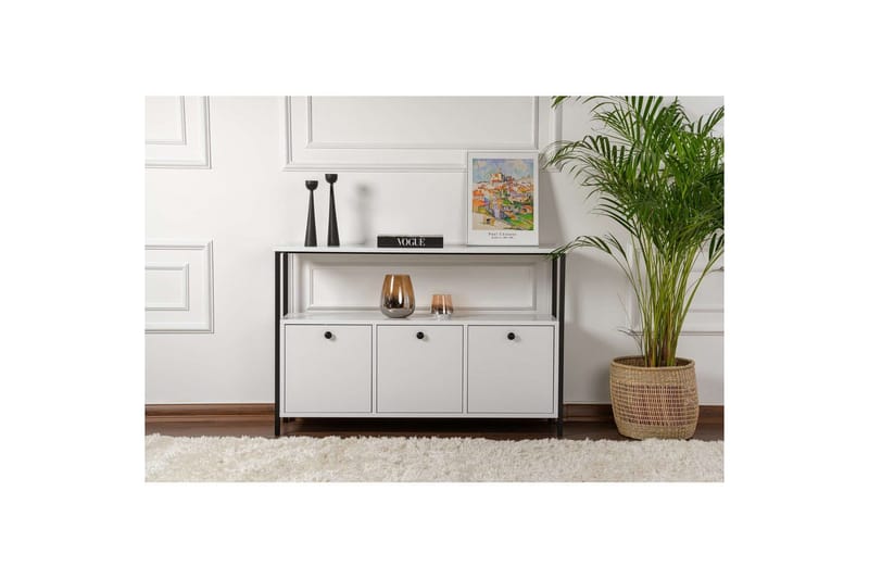 Konsol Hemani Hvid Sort - Hvid Sort - Møbler - Borde - Aflastningsbord - Entrébord
