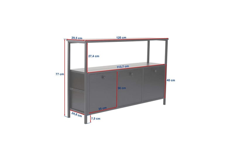 Konsol Hemani Træ Sort Sort - Træ Sort Sort - Møbler - Borde - Aflastningsbord - Entrébord