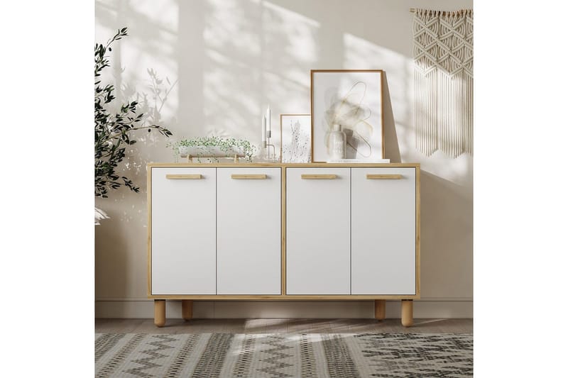 Konsol Hungirr Sudamal Eg / Hvid - Sudamal Eg / Hvid - Møbler - Borde - Aflastningsbord - Entrébord