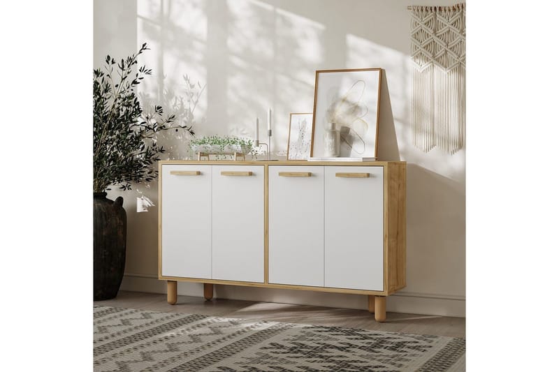 Konsol Hungirr Sudamal Eg / Hvid - Sudamal Eg / Hvid - Møbler - Borde - Aflastningsbord - Entrébord