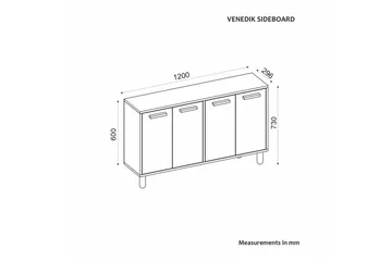 Konsol Hungirr Sudamal Eg / Hvid - Sudamal Eg / Hvid - Møbler - Borde - Aflastningsbord - Entrébord