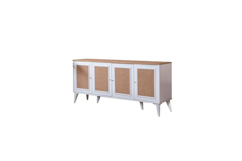 Konsol Jatinder Hvid / Eg - Mellemfarvet træ/Hvid - Møbler - Borde - Aflastningsbord - Entrébord