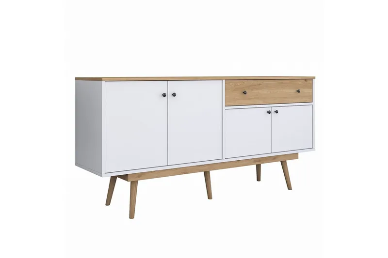 Konsol Miraenis Valnød / Hvid, Mørkebrun/Hvid