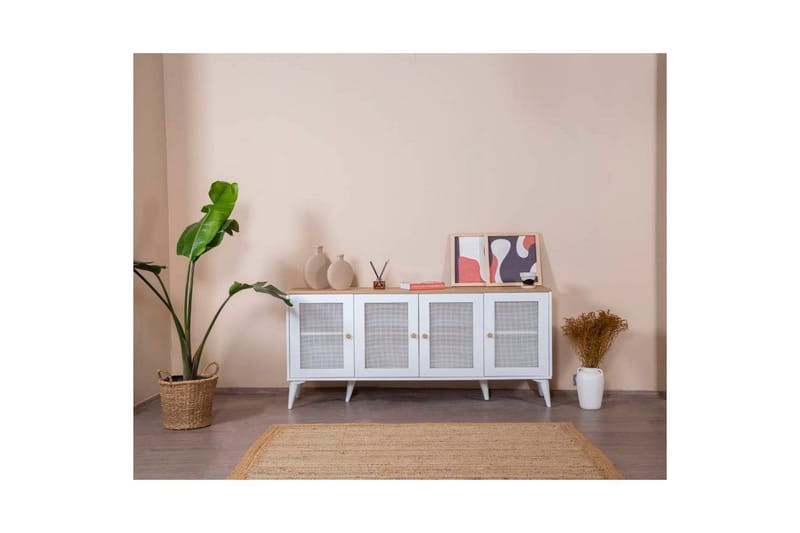 Konsol Mjudi Hvid / Eg - Hvid / Eg - Møbler - Borde - Aflastningsbord - Entrébord