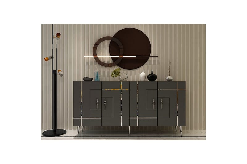 Konsol Safidonya Antracit / Sølv - Antracit / Sølv - Møbler - Borde - Aflastningsbord - Entrébord