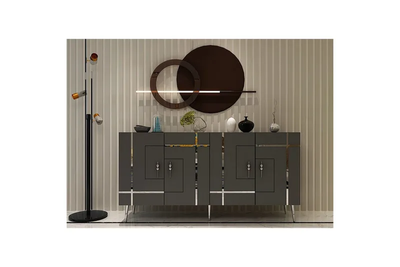 Konsol Safidonya Antracit / Sølv - Antracit / Sølv - Møbler - Borde - Aflastningsbord - Entrébord