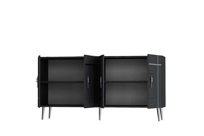 Konsol Safidonya Antracit / Sølv - Antracit / Sølv - Møbler - Borde - Aflastningsbord - Entrébord