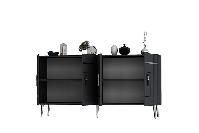 Konsol Safidonya Antracit / Sølv - Antracit / Sølv - Møbler - Borde - Aflastningsbord - Entrébord