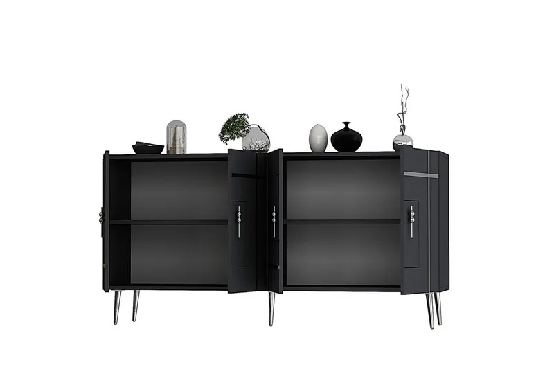 Konsol Safidonya Antracit / Sølv - Antracit / Sølv - Møbler - Borde - Aflastningsbord - Entrébord