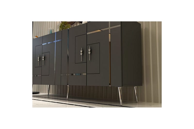 Konsol Safidonya Antracit / Sølv - Antracit / Sølv - Møbler - Borde - Aflastningsbord - Entrébord