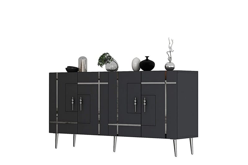 Konsol Safidonya Antracit / Sølv - Antracit / Sølv - Møbler - Borde - Aflastningsbord - Entrébord