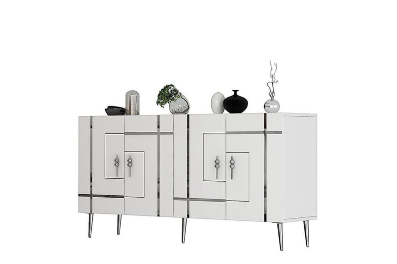 Konsol Safidonya Hvid / Sølv - Hvid / Sølv - Møbler - Borde - Aflastningsbord - Entrébord