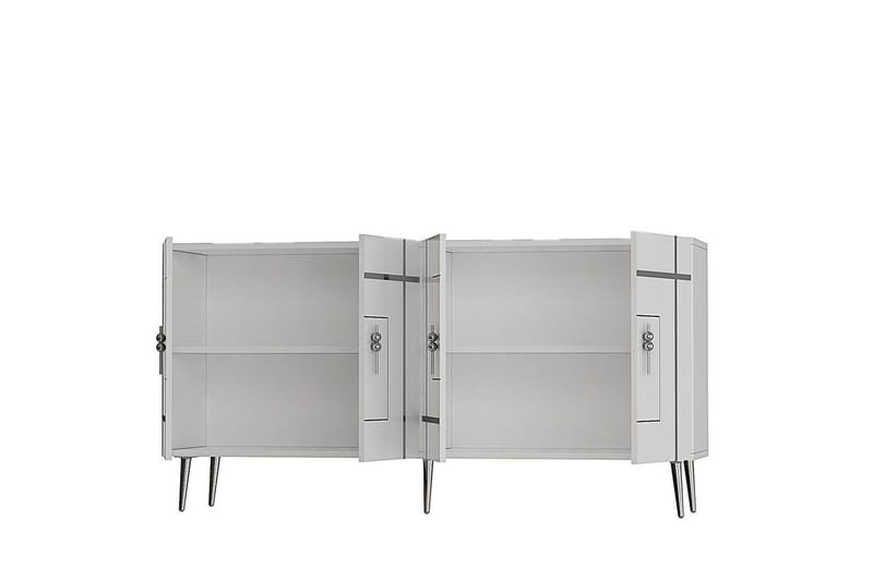 Konsol Safidonya Hvid / Sølv - Hvid / Sølv - Møbler - Borde - Aflastningsbord - Entrébord