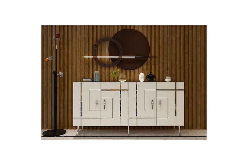 Konsol Safidonya Hvid / Sølv - Hvid / Sølv - Møbler - Borde - Aflastningsbord - Entrébord