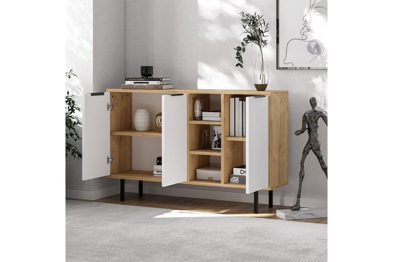 Konsol Schmida safir eg / hvid - Blå/Hvid - Møbler - Borde - Aflastningsbord - Entrébord