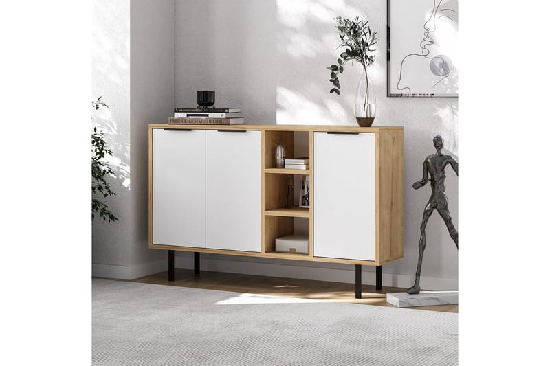 Konsol Schmida safir eg / hvid - Blå/Hvid - Møbler - Borde - Aflastningsbord - Entrébord