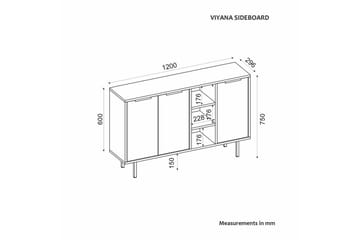 Konsol Schmida safir eg / hvid - Blå/Hvid - Møbler - Borde - Aflastningsbord - Entrébord