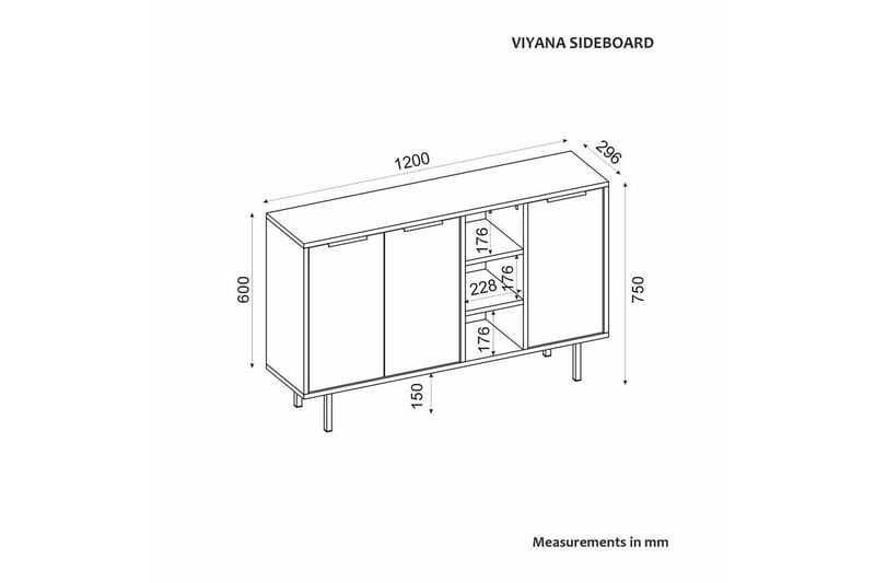 Konsol Schmida safir eg / hvid - Blå/Hvid - Møbler - Borde - Aflastningsbord - Entrébord