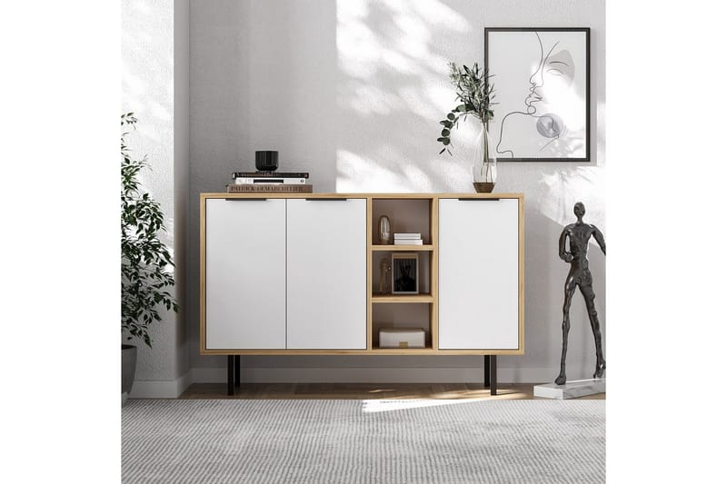 Konsol Schmida safir eg / hvid - Blå/Hvid - Møbler - Borde - Aflastningsbord - Entrébord