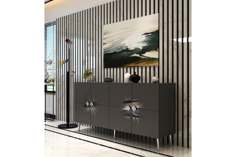 Konsol Tari Antracit / Sølv - Antracit / Sølv - Møbler - Borde - Aflastningsbord - Entrébord