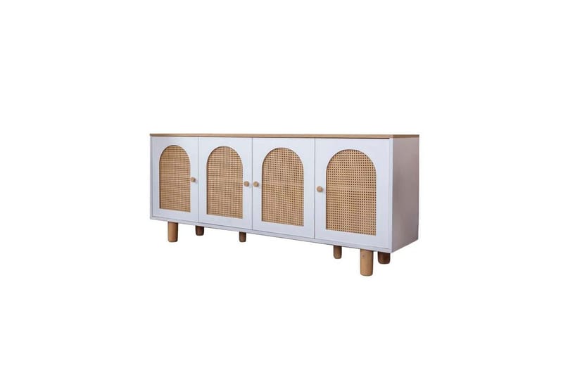 Konsol Terra Hvid / Eg - Mellemfarvet træ/Hvid - Møbler - Borde - Aflastningsbord - Entrébord