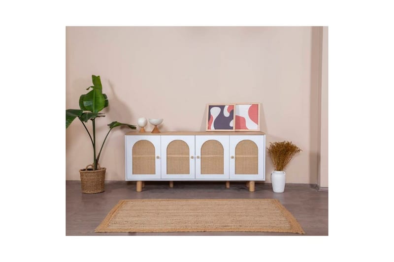 Konsol Terra Hvid / Eg - Mellemfarvet træ/Hvid - Møbler - Borde - Aflastningsbord - Entrébord