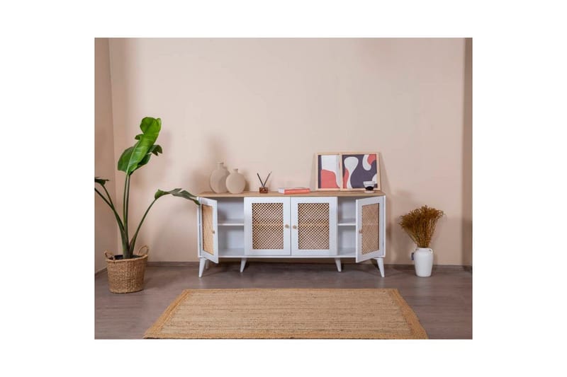 Konsol Velin Hvid / Eg - Hvid / Eg - Møbler - Borde - Aflastningsbord - Entrébord
