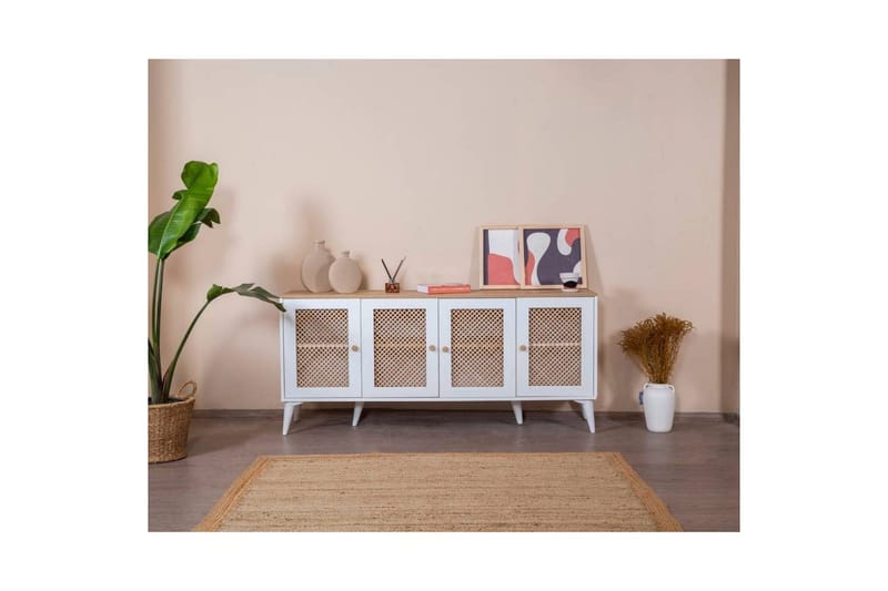 Konsol Velin Hvid / Eg - Hvid / Eg - Møbler - Borde - Aflastningsbord - Entrébord