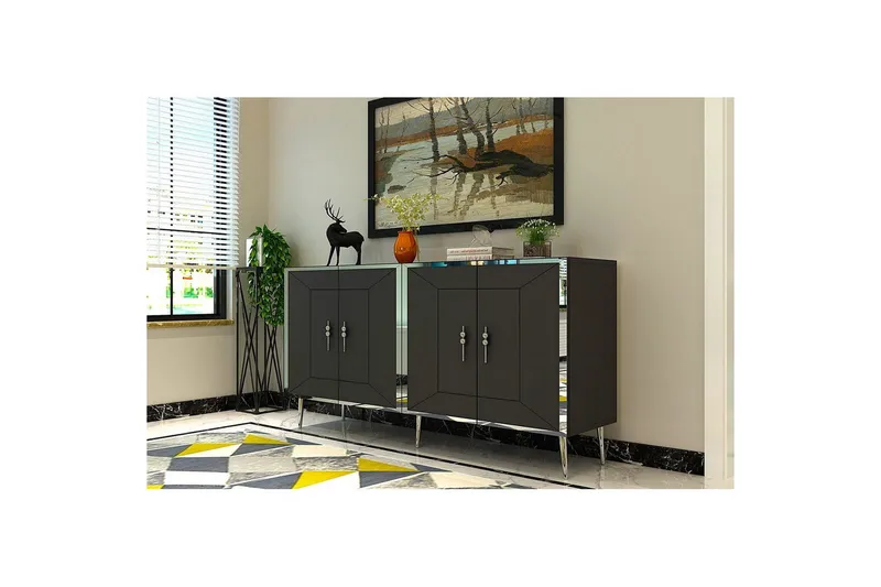 Konsol Virdel Antracit / Sølv - Antracit / Sølv - Møbler - Borde - Aflastningsbord - Entrébord