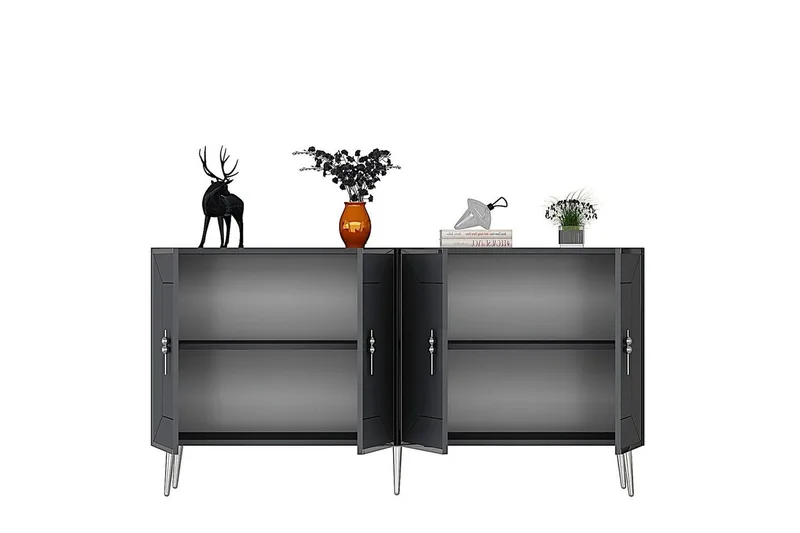 Konsol Virdel Antracit / Sølv - Antracit / Sølv - Møbler - Borde - Aflastningsbord - Entrébord