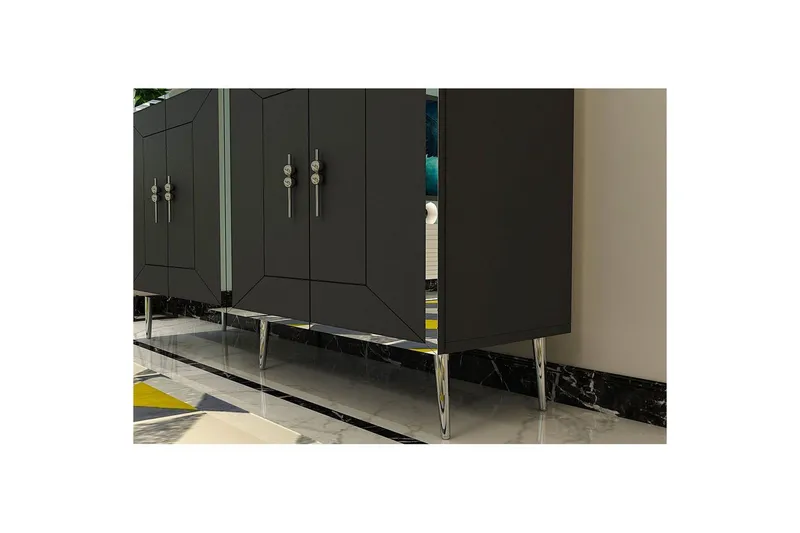 Konsol Virdel Antracit / Sølv - Antracit / Sølv - Møbler - Borde - Aflastningsbord - Entrébord