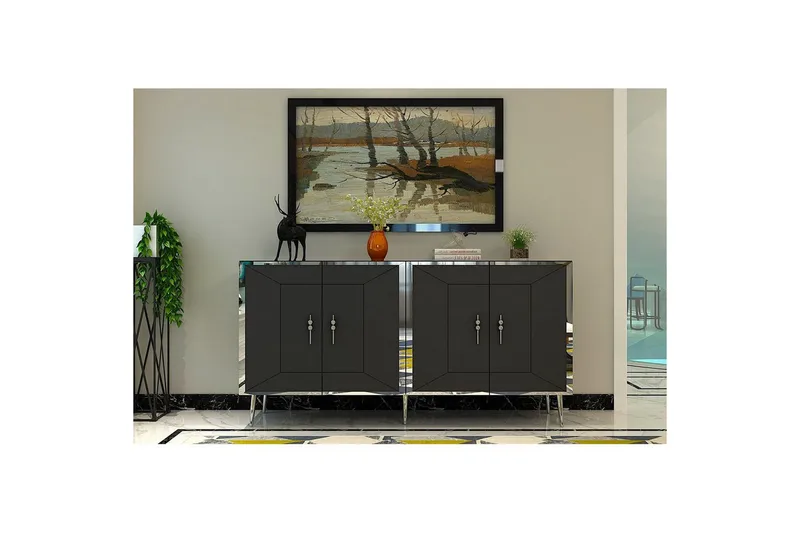 Konsol Virdel Antracit / Sølv - Antracit / Sølv - Møbler - Borde - Aflastningsbord - Entrébord