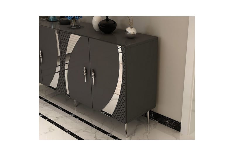 Konsol Zoman Antracit / Sølv - Antracit / Sølv - Møbler - Borde - Aflastningsbord - Entrébord