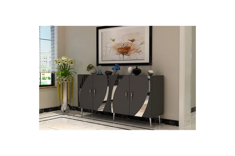 Konsol Zoman Antracit / Sølv - Antracit / Sølv - Møbler - Borde - Aflastningsbord - Entrébord