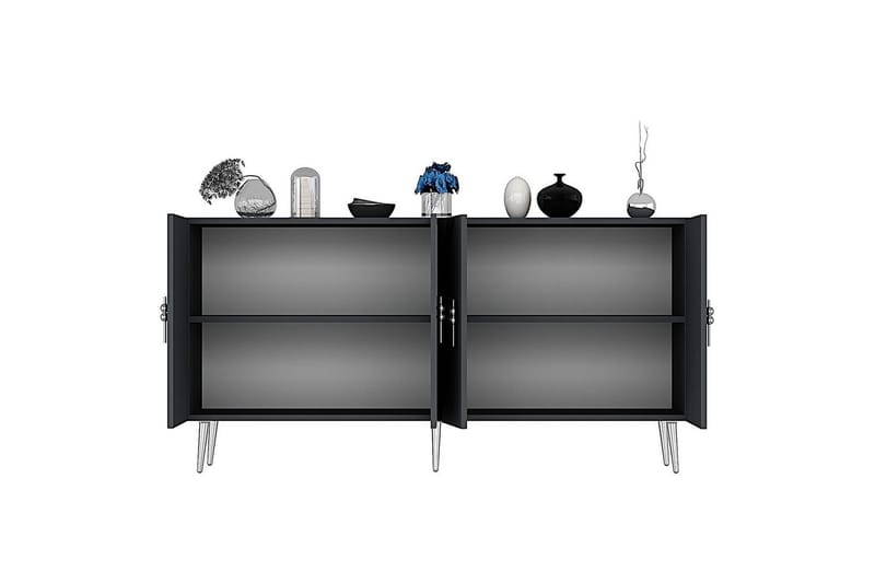 Konsol Zoman Antracit / Sølv - Antracit / Sølv - Møbler - Borde - Aflastningsbord - Entrébord