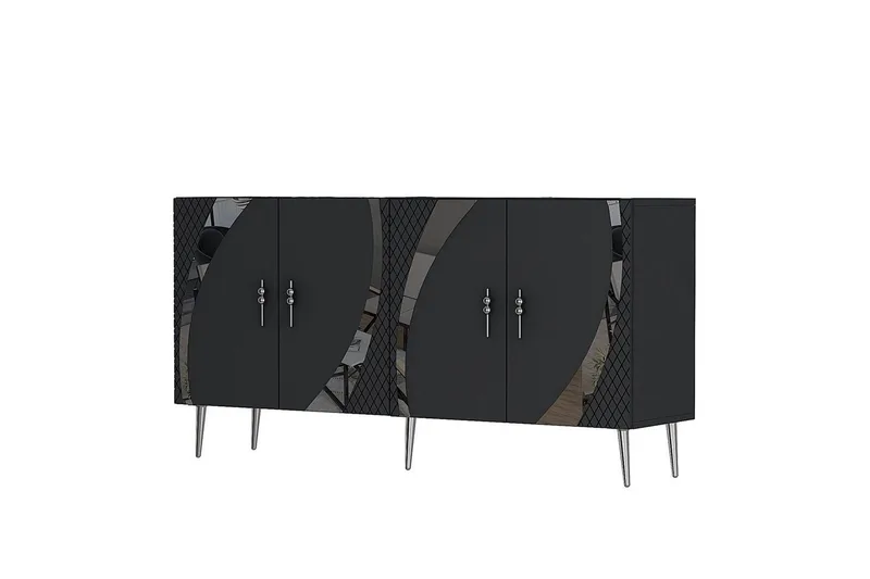 Konsol Zoman Antracit / Sølv - Antracit / Sølv - Møbler - Borde - Aflastningsbord - Entrébord