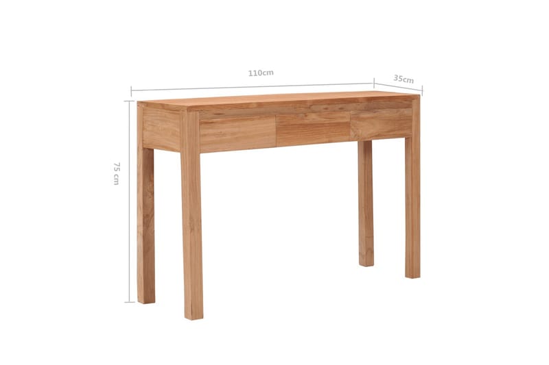 Konsolbord 110x35x75 cm Massivt Teaktræ - Brun - Entrébord - Konsolbord & sidebord