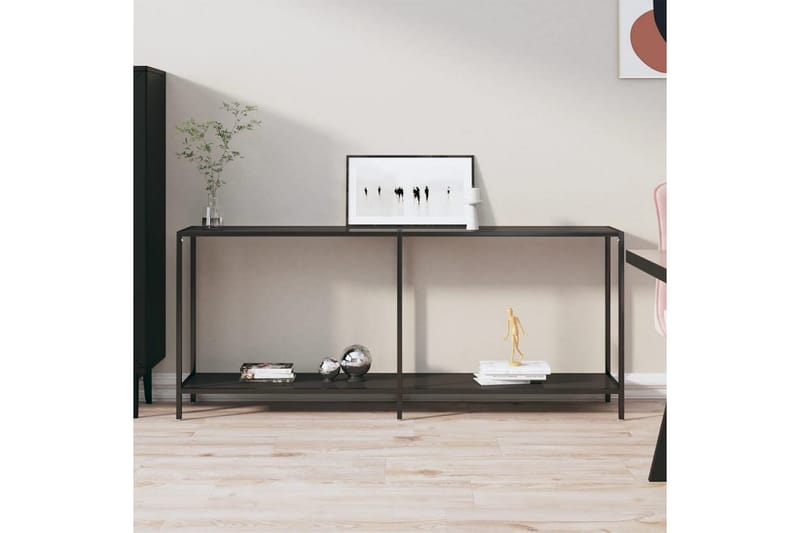 konsolbord 180x35x75,5 cm hærdet glas sort - Sort - Møbler - Borde - Aflastningsbord - Konsolbord & sidebord