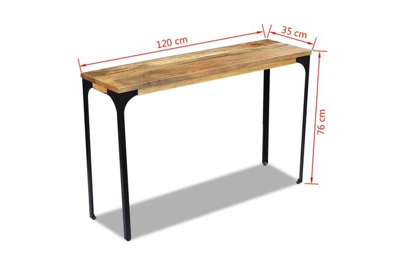 Aflastningsbord I Mangotræ 120X35X76 Cm - Brun - Entrébord - Konsolbord & sidebord