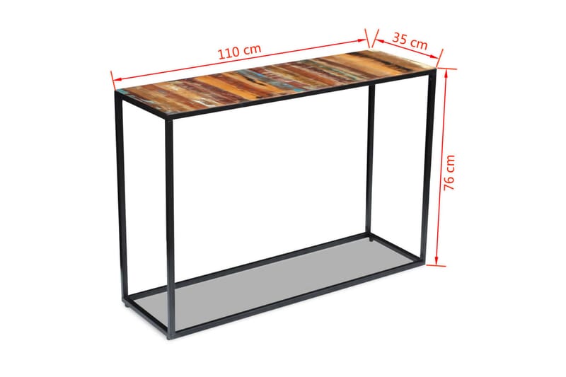 Aflastningsbord I Massivt Genbrugstræ 110X35X76 Cm - Flerfarvet - Entrébord - Konsolbord & sidebord