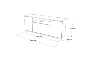 Anari Konsolbord 180 cm - Brun/Hvid - Opbevaring - Opbevaringsmøbler - Skænke & sideboards