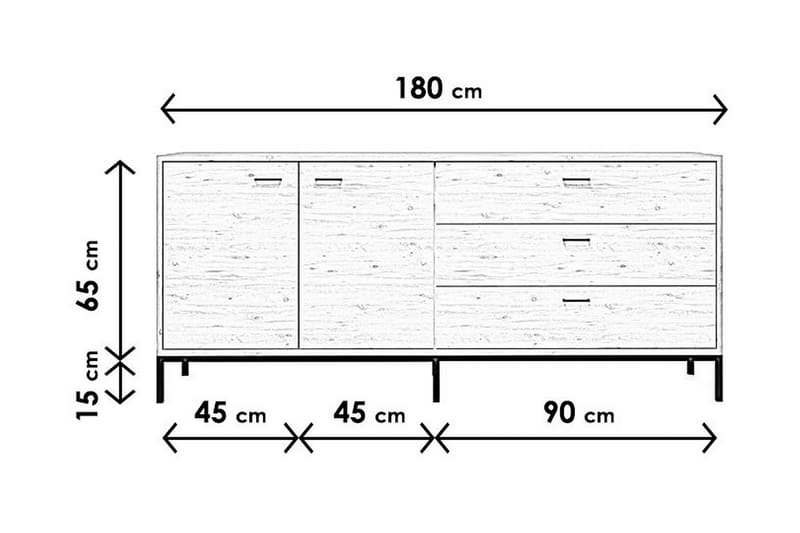 Andifli Konsolbord 18080 cm - Brun - Møbler - Borde - Aflastningsbord - Konsolbord & sidebord
