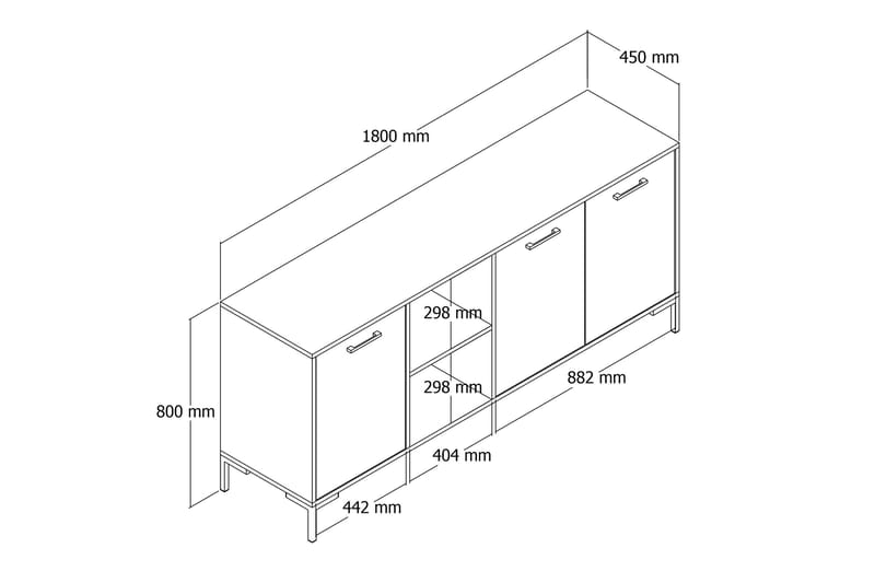 Andifli Konsolbord 180x80 cm - Brun - Entrébord - Konsolbord & sidebord