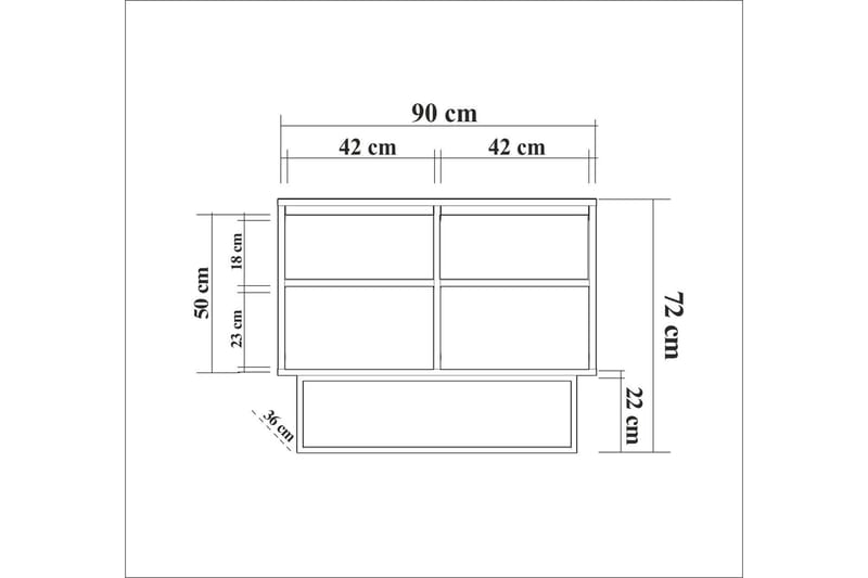 Ardauli Konsolbord 90 cm - Mørkebrun / sort - Møbler - Borde - Aflastningsbord - Konsolbord & sidebord