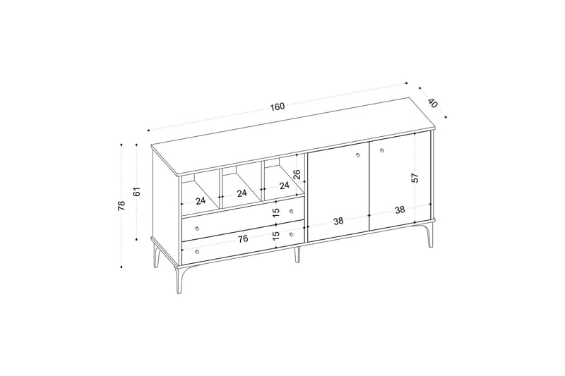 Arnecques Konsolbord 160 cm - Natur - Entrébord - Konsolbord & sidebord