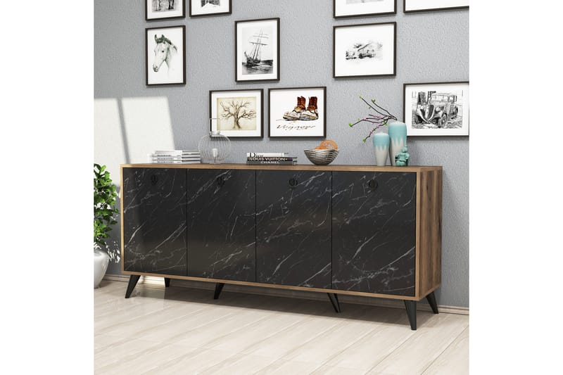 Athodna Konsolbord 180 cm - Mørkebrun/Sort/Natur - Møbler - Borde - Aflastningsbord - Konsolbord & sidebord